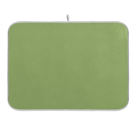 Leaf Green Dish Drying Mat for Kitchen Counter 16x18 In Absorbent Microfiber Reversible Mats Dish Drainer Protector Rack Pad for Coffee Bar Table