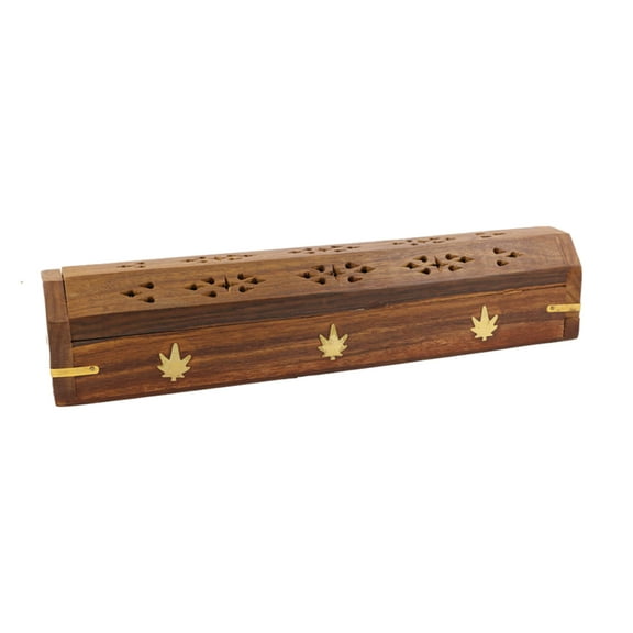 Leaf Hand Carved Incense Wooden Coffin Box