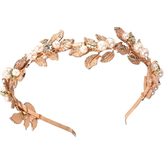Leaf Headband Rhinestones Bridal Headpiece Roman Goddess Hair Accessories for Bride