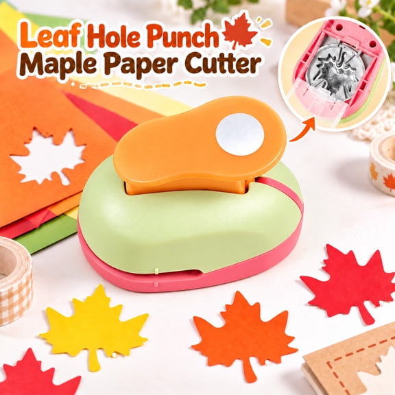 Leaf Hole Punch Maple Paper Cutter, Craft Lever Tool for Scrapbooking Card Making DIY Arts, Decorative Shape Puncher with Stainless Steel Blade, Autumn Handmade Project Supplies