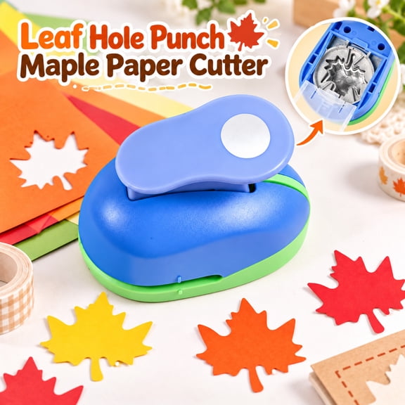 Leaf Hole Punch Maple Paper Cutter, Craft Lever Tool for Scrapbooking Card Making DIY Arts, Decorative Shape Puncher with Stainless Steel Blade, Autumn Handmade Project Supplies.