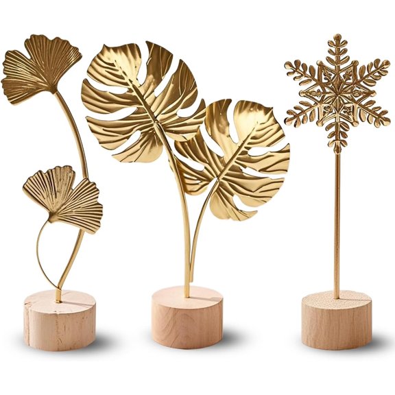 Leaf Home Decor Set - Leaves Statues, Modern Artistic Sculptures & Home Decorative, Handmade 3D Botanical