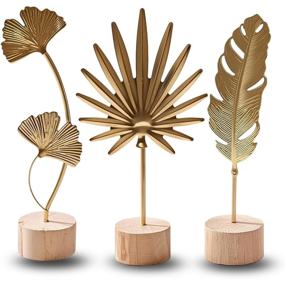 Leaf Home Decor Set - Leaves Statues, Modern Artistic Sculptures & Home Decorative, Handmade 3D Botanical