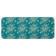 thumbnail image 1 of Leaf Kitchen Mat, Romantic Roses on Blossoming Branches in Abstract Style Old Fashioned Bouquet Art, Plush Decorative Kitchen Mat with Non Slip Backing, 47" X 19", Teal Beige, by Ambesonne, 1 of 1