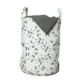thumbnail image 1 of Leaf Laundry Bag, Monochrome Minimalist Simple Leaf Pattern with Branch Eco Plants Modern Style, Hamper Basket with Handles Drawstring Closure for Laundromats, 13" x 19", Grey White, by Ambesonne, 1 of 4