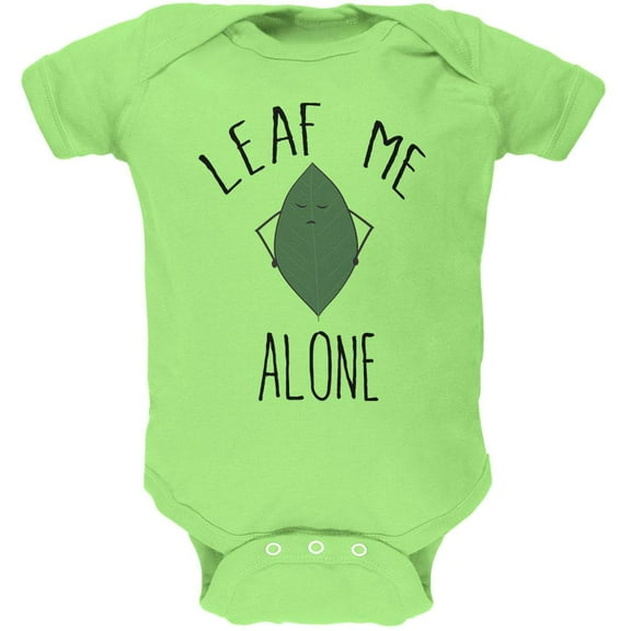 Leaf Leave Me Alone Pun Soft Baby One Piece Key Lime 12 Month