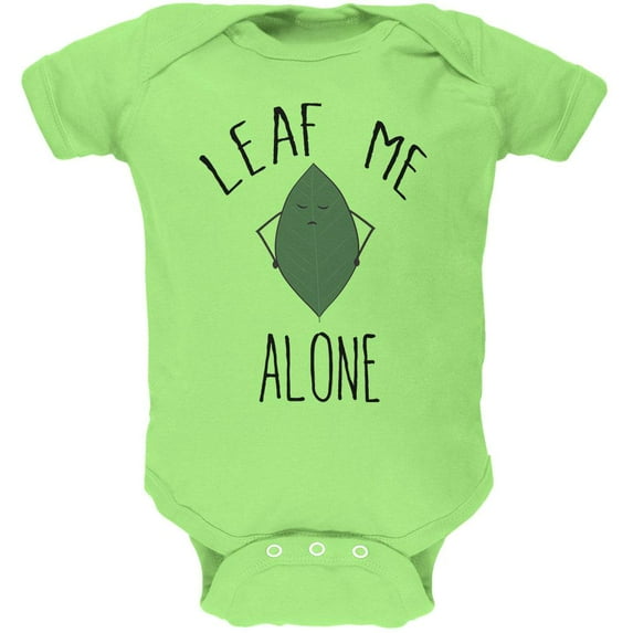 Leaf Leave Me Alone Pun Soft Baby One Piece Key Lime 3 Month