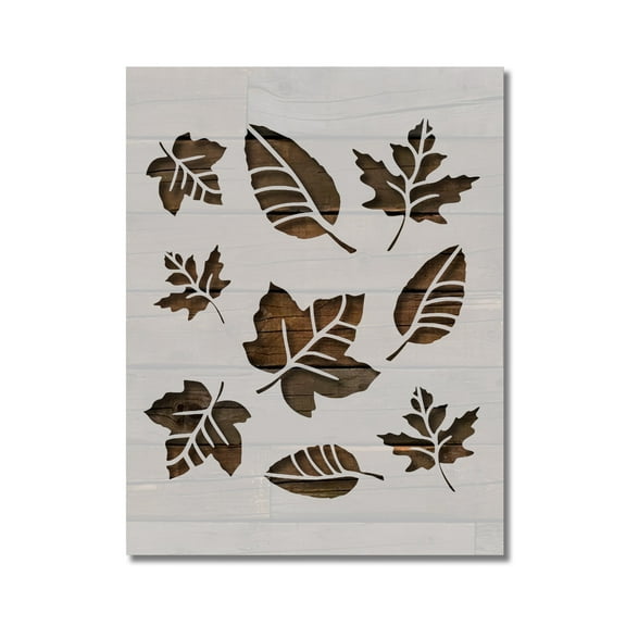 Leaf Leaves Fall Autumn Stencil Template Reusable 8.5 x 11 for Painting on Walls, Wood, Etc. By Stencilville