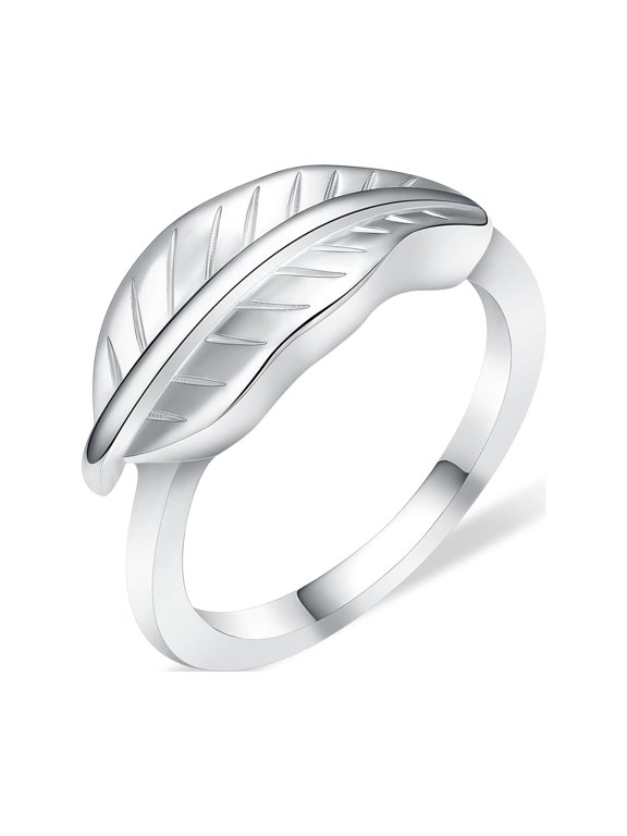Leaf Leaves Urn Rings Cremation Jewelry Cremation Ring for Ashes Stainless Steel Hold Loved Ones Ash Keepsake Finger Ring Urn Locket Memorial Jewelry for Women