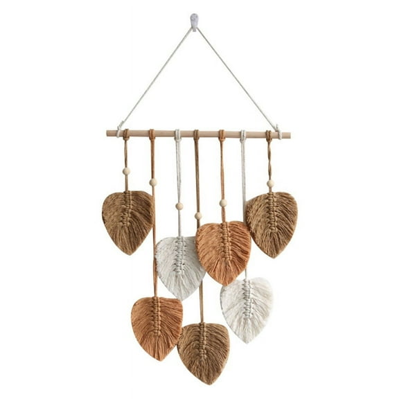 Leaf Macrame Wall Hanging Boho Room Home Decor Woven Aesthetic Wall Tapestry Home Room Wedding Decoration Khaki
