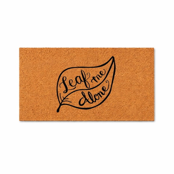 Leaf Me Alone Doormat, Leaf Graphic Outdoor Entryway Mat, Seasonal Welcome Door Mat (36x60 inches) WoodByStu 4061