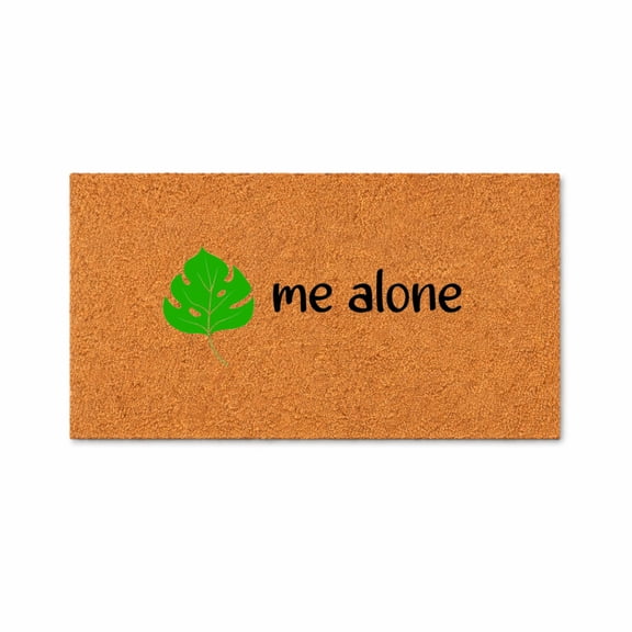 Me Alone Doormat, Leaf Graphic Welcome Mat, Indoor Outdoor Entryway Door Mat (24x48 inches) WoodByStu 4079