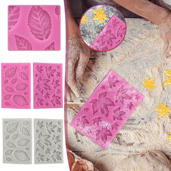 Leaf Mold Silicone Leaves Fondant Molds,Tree Leaves Mold for Cake Decoration,Maple Leaves Candy Mold,Cupcake Topper,Polymer Clay,Crafting,Chocolate,Mold