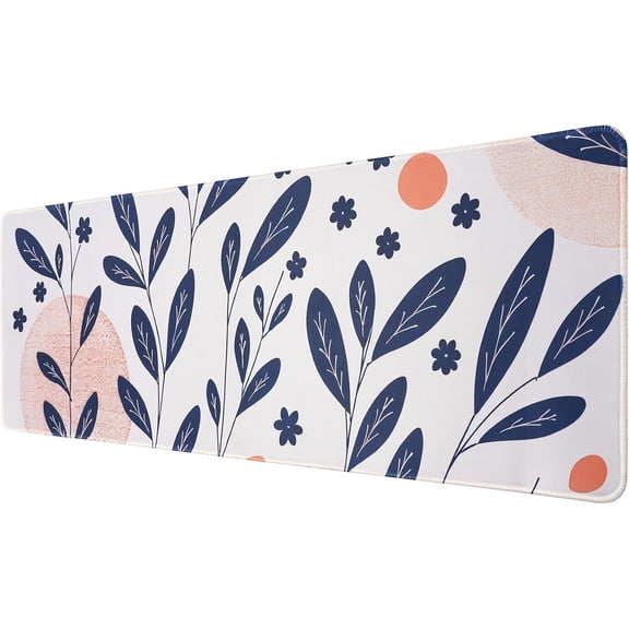 Leaf Mouse Pad,Large Mouse Pad, Soft Rubber Base, Non-Slip Surface,31.5x11.8x0.12inch Long Computer Keyboard Mouse Mat,Office Desk Mat,Gaming Mousepad