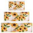 thumbnail image 1 of Leaf Newspaper Text Sunflower Pattern Kitchen Rugs Sets Of 3,Kitchen Runner Rugs Non Skid Washable,Decorative Kitchen Floor Mats for Kitchen,Sink,Laundry,17"x30"+ 17"x47" + 17"x59", 1 of 6
