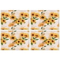thumbnail image 1 of Leaf Newspaper Text Sunflower Pattern Summer Placemats Table Placemats Set Of 4-Linen Kitchen Washable Placemats Table Mats 11.8"x17.7" Non-Slip Heat Resistant, 1 of 6