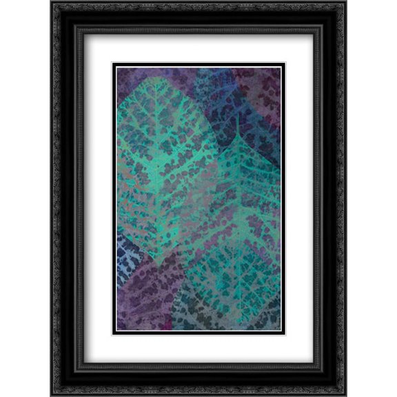 Leaf Pattern 1-5 2x Matted 18x24 Black Ornate Framed Art Print by Niele, Cora