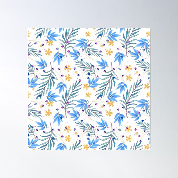 Leaf Pattern Design Poster Wall Art, Modern Wall Decor For Living Room Bedroom, 30x30 UNFRAMED