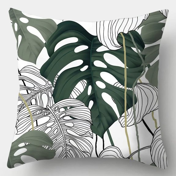 Leaf Pattern Series Pillowcase 45cmX45cm Square Sofa Creative Plant Cushion Cover