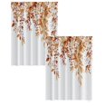 thumbnail image 1 of Leaf Pattern Shower Curtain 100X70Cm (2Pcs), Orange Botanical Leaves Kitchen Window Curtains Over Farmhouse Flower Fall Small Window Cafe Short Curtains for Bathroom Tier Drapes, Shower Curtain*2, 1 of 6