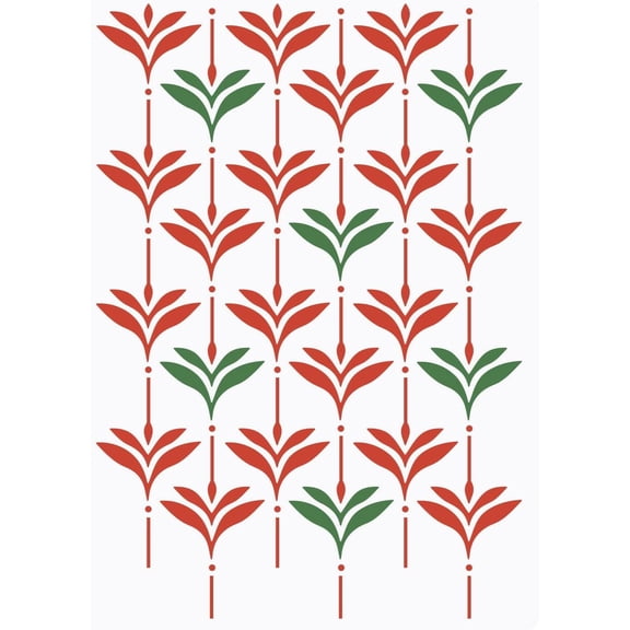 Leaf Pattern Wall Stencil 11.7x8.3 inch Plastic PET Geometric Leaf Stencil Large Reusable Tile Stencil Template DIY Art Craft Decor for Painting on Wall Floor Furniture Wood Canvas