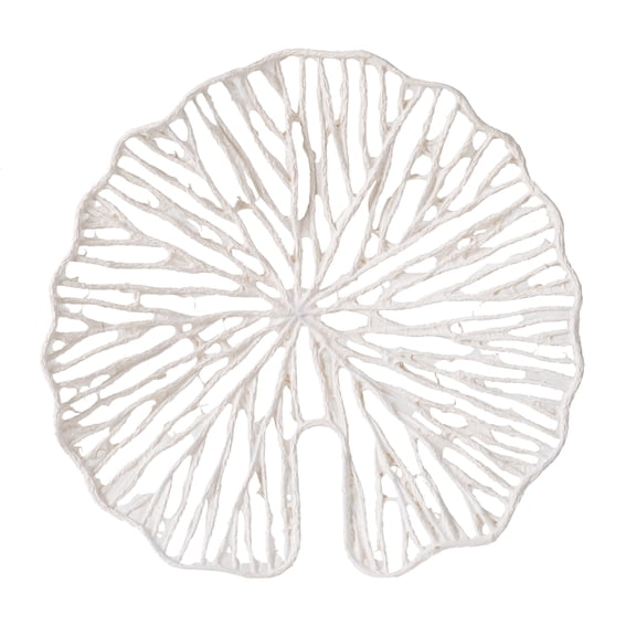 Leaf Patterned Wall Dcor - 19.5" x 2.5" x 20.5" - Large - White
