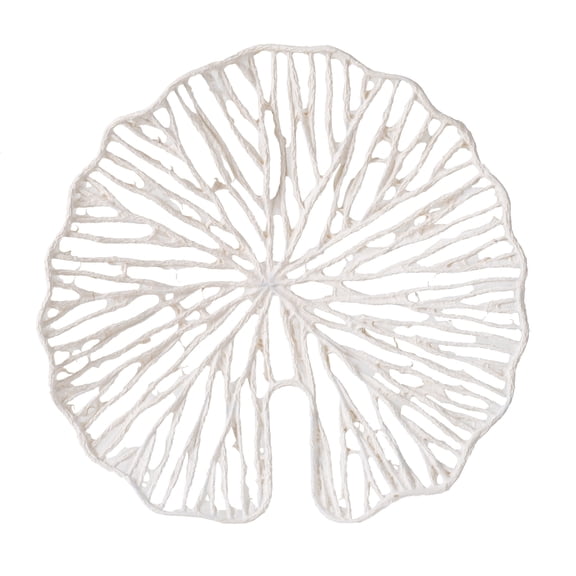 Leaf Patterned Wall D?cor - 19.5" x 2.5" x 20.5" - Large - White