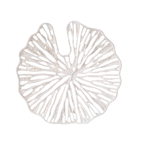 Leaf Patterned Wall Decor - 15.5" x 2" x 16" - Small - White