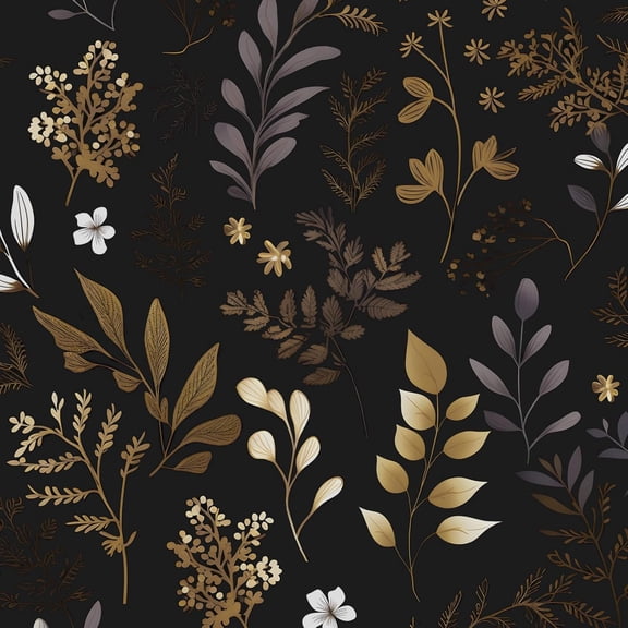Leaf Peel and Stick Wallpaper Vintage Floral Contact Paper Boho Wallpaper for Cabinet Shelves Staircase Furniture Vinyl Removable Black Yellow Brown 17.5 x 78.5In