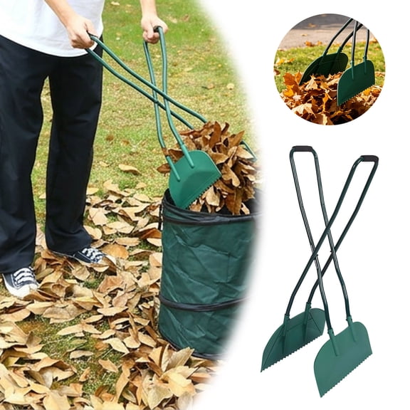 Leaf Picker Removal Tool Garden Leaf Grabber 36.22 x 21.26 Inch, Leaves Collector with Curved Claws Strong Steel Handles, Lawn Rake Scoops for Yard Green, Garden Tools