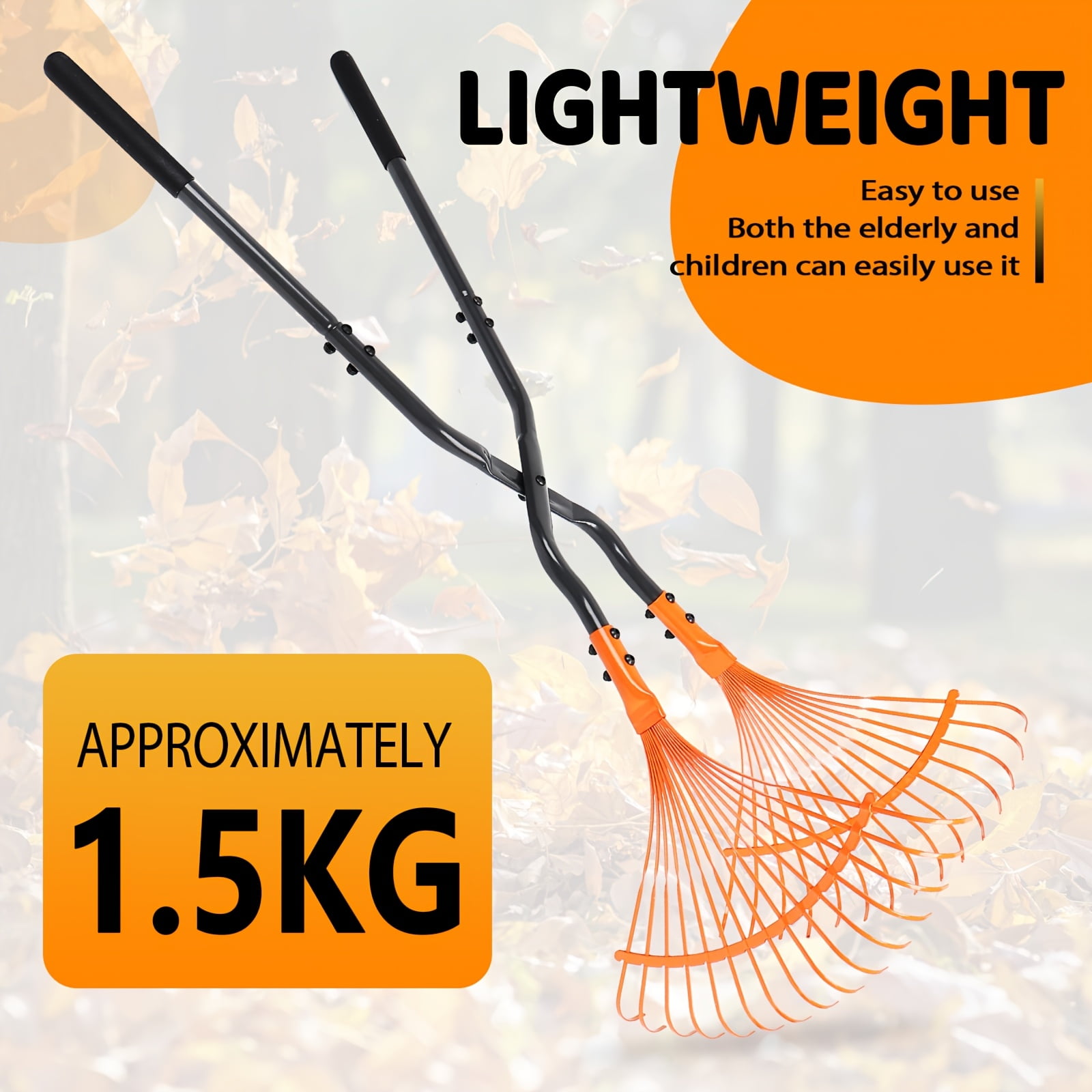 Leaf Picker Upper Grabbers for Yard Work - Long Steel Handle, Wide ...