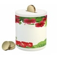 thumbnail image 1 of Leaf Piggy Bank, Hibiscus Plumeria Crepe Gingers Anthurium Leaves Frame Image Print, Ceramic Coin Bank Money Box for Cash Saving, 3.6" X 3.2", Hot Pink White, by Ambesonne, 1 of 4