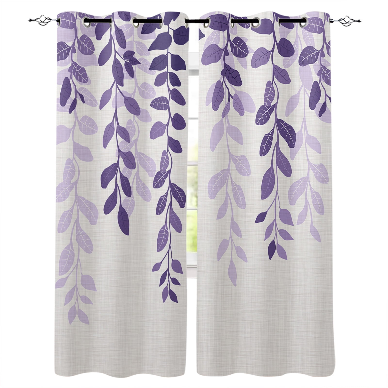 Picture of Leaf Plant Rural Style Agate Green Curtains For Windows Drapes Modern Printing Curtain For ...