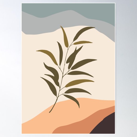 Leaf Poster Wall Art, Modern Wall Decor For Living Room Bedroom, 8x12 UNFRAMED