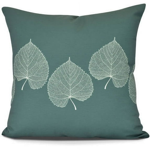 26" x 26" Simply Daisy Leaf Print Fall Polyester Accent Pillow, Green Qty 1