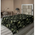 thumbnail image 1 of Ambesonne Leaf Print Flat Bedding Sheet Soft Top Sheet, Botanical Leaves Print, Twin, Charcoal Grey and Green, 1 of 1