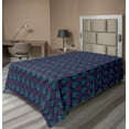 thumbnail image 1 of Leaf Print Flat Sheet, Jungle Themed Continuous Ferns on Night Garden Inspired Backdrop, Soft Comfortable Top Sheet Decorative Bedding 1 Piece, Twin Size, Seafoam Raspberry Indigo, by Ambesonne, 1 of 1