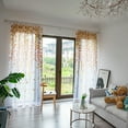 thumbnail image 1 of Leaf Print Sheer Curtain Voile Drape Light Filtering & Flowing Design, Breathable Polyester Window Valance – Romantic Home Decor for Kitchen Bathroom Bedroom, 1 of 9