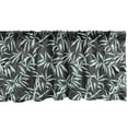 thumbnail image 1 of Leaf Print Window Valance, Foliage of Jungle Leaves Bamboo Pattern Palm Exotic Simple Design, Curtain Valance for Kitchen Bedroom with Rod Pocket, 54" X 18", Dark Blue Grey Mint Green, by Ambesonne, 1 of 2
