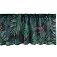 thumbnail image 1 of Leaf Print Window Valance, Modern Exotic Leaves and Tropical Flowers Palm Monstera Jungle, Curtain Valance for Kitchen Bedroom with Rod Pocket, 54" X 18", Eggplant Dark Teal and Green, by Ambesonne, 1 of 2