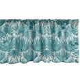 thumbnail image 1 of Leaf Print Window Valance, Palm Tree Leaves in Aqua Color Palette Tropical Weathered Effect Art, Curtain Valance for Kitchen Bedroom with Rod Pocket, 54" X 18", Petrol Blue Seafoam, by Ambesonne, 1 of 2