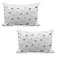 thumbnail image 1 of Leaf Quilted Pillowcover Set of 2, Modern and Minimalistic Leaves Style with Abstract Pattern Design Image Print, Standard Queen Size Pillow Cover for Bedroom, 30" x 20", Green, by Ambesonne, 1 of 1