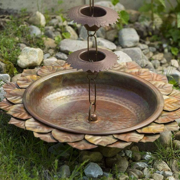 Leaf Rain Chain Receptacle