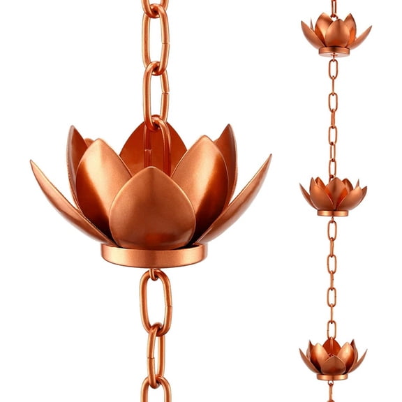 Leaf Rain Chain with Adapter,4ft Rain Catcher Chain for Gutters Outside Downspout,for Divert Water and Display