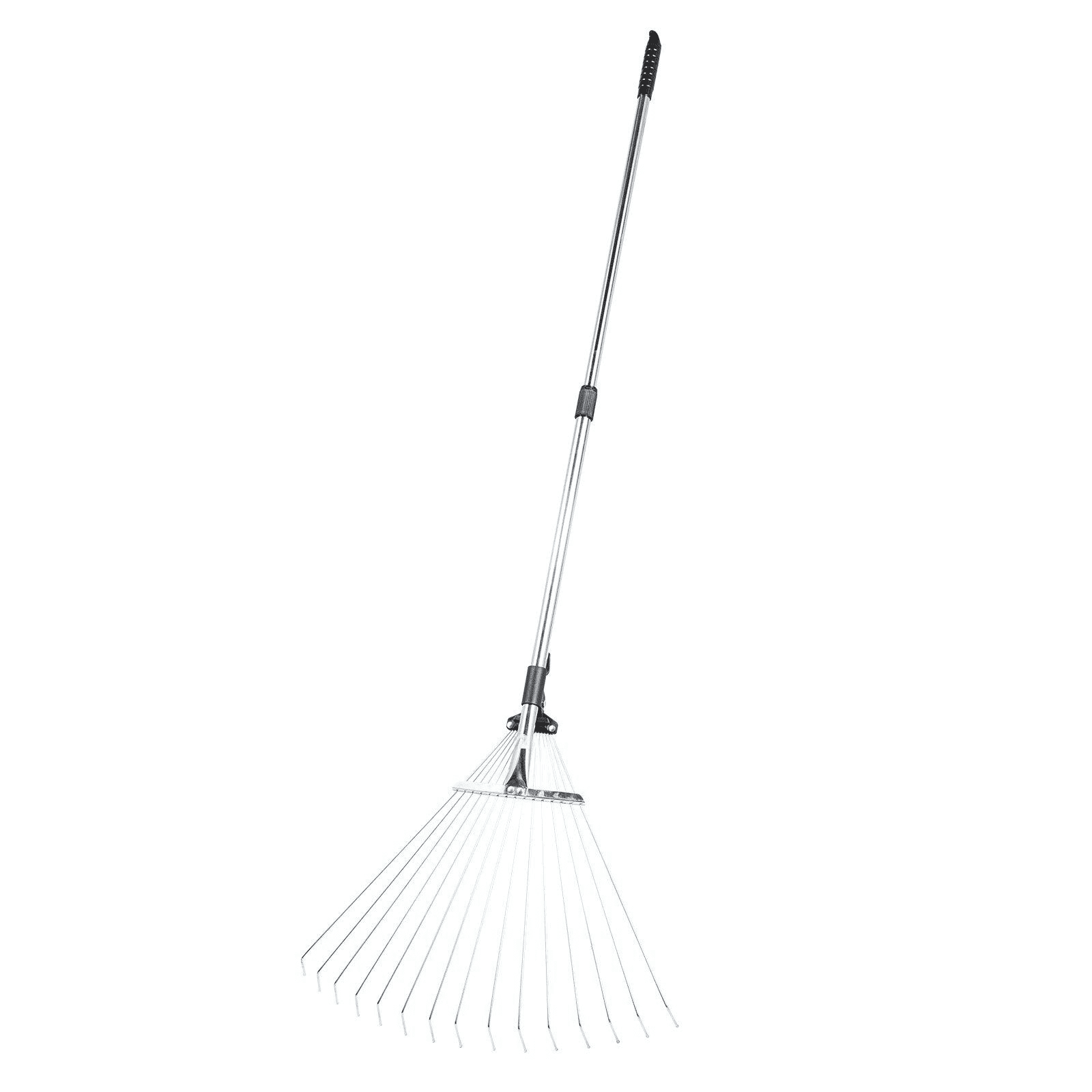 Wide Metal Rakes Leaf Rake 15 Tine Metal Garden Rake, Adjustable 7.5-22.4 Inch Wide Head ...