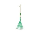 thumbnail image 1 of Leaf Rake for Gardening, Adjustable Metal Garden Rake for Leaves Long Handle 30- 50‘, 11 Tines 9‘ Wide Small Lawn Collapsible Yard Adult Rake for Camping Flower Beds Mulch Shrub(Green,27.17x13.5"), 1 of 5