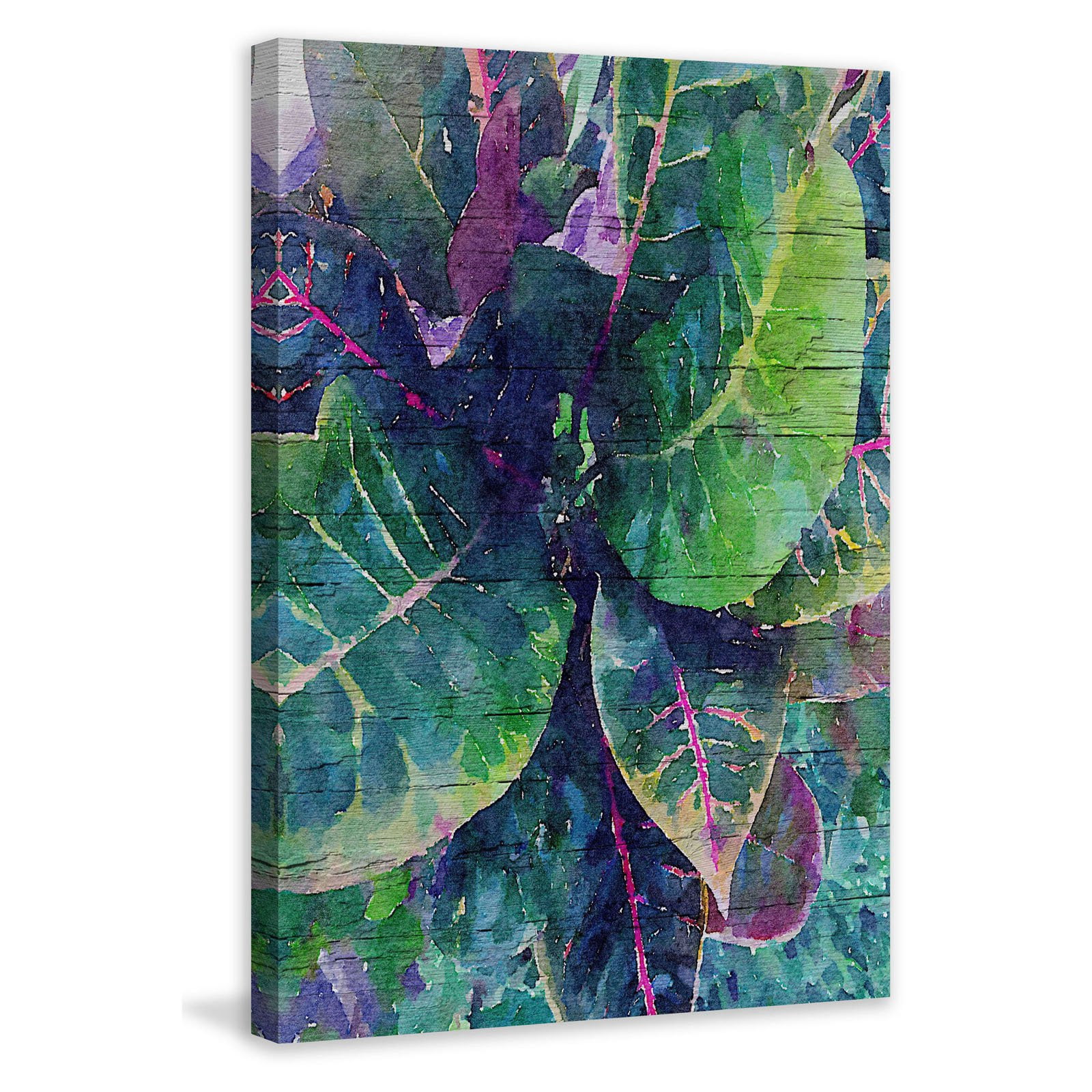 "Leaf Reflection 4" Painting Print on Wrapped Canvas