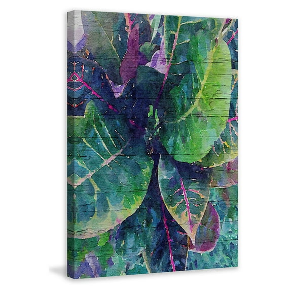 "Leaf Reflection 4" Painting Print on Wrapped Canvas