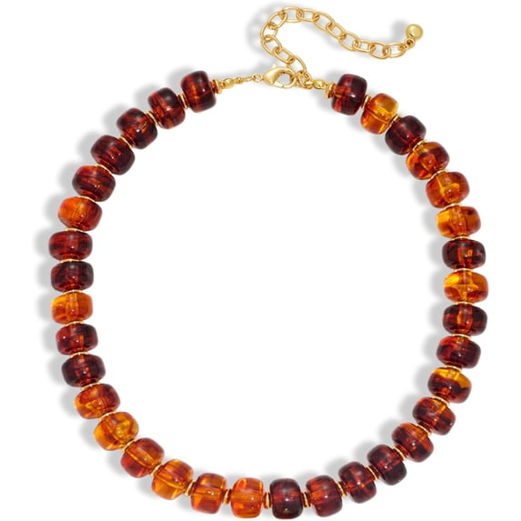 Leaf Resin Chunky Beaded Necklace for Women, Simple Modern Style Necklace Jewelry Accessory