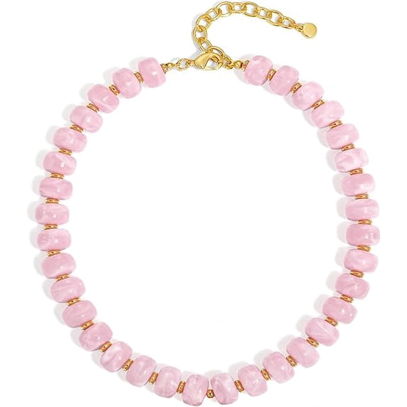 Leaf Resin Chunky Beaded Necklace for Women, Simple Modern Style Necklace Jewelry Accessory